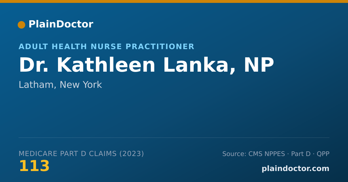 Shareable card for Kathleen Lanka, NP - Adult Health Nurse Practitioner, Latham, NY