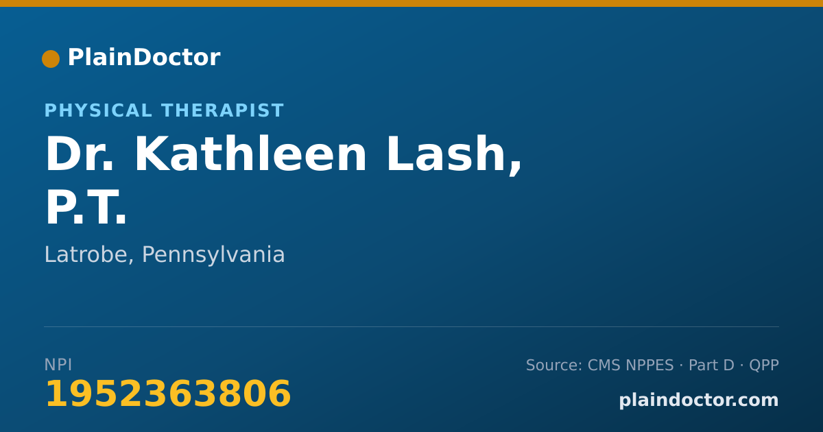 Shareable card for Kathleen Lash, P.T. - Physical Therapist, Latrobe, PA