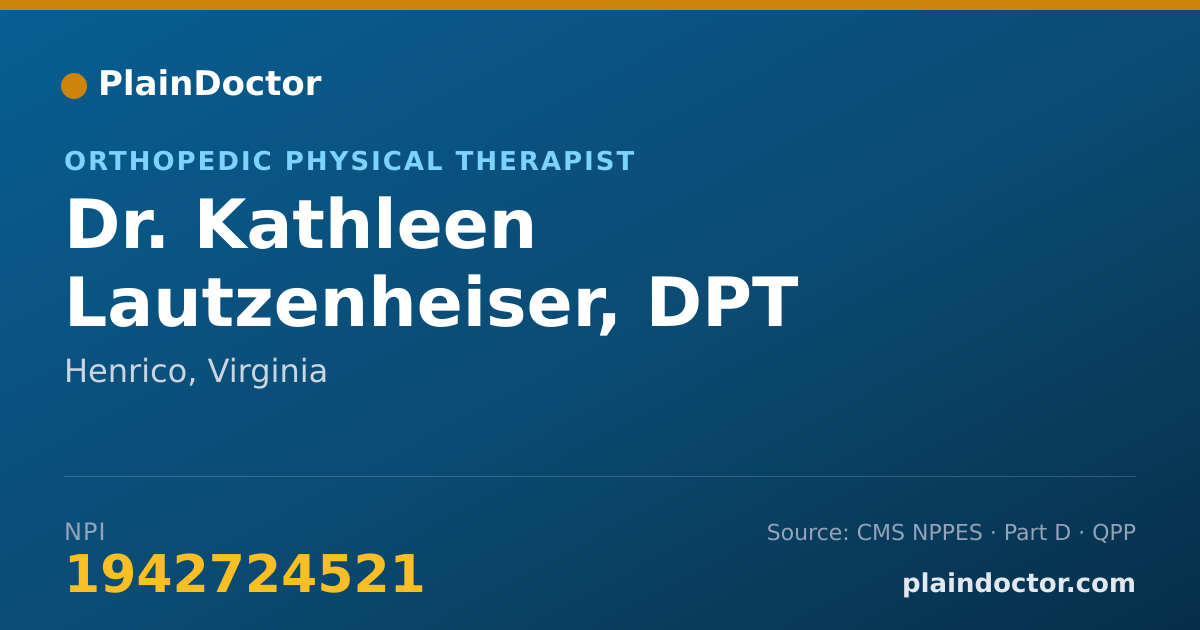 Shareable card for Kathleen Lautzenheiser, DPT - Orthopedic Physical Therapist, Henrico, VA