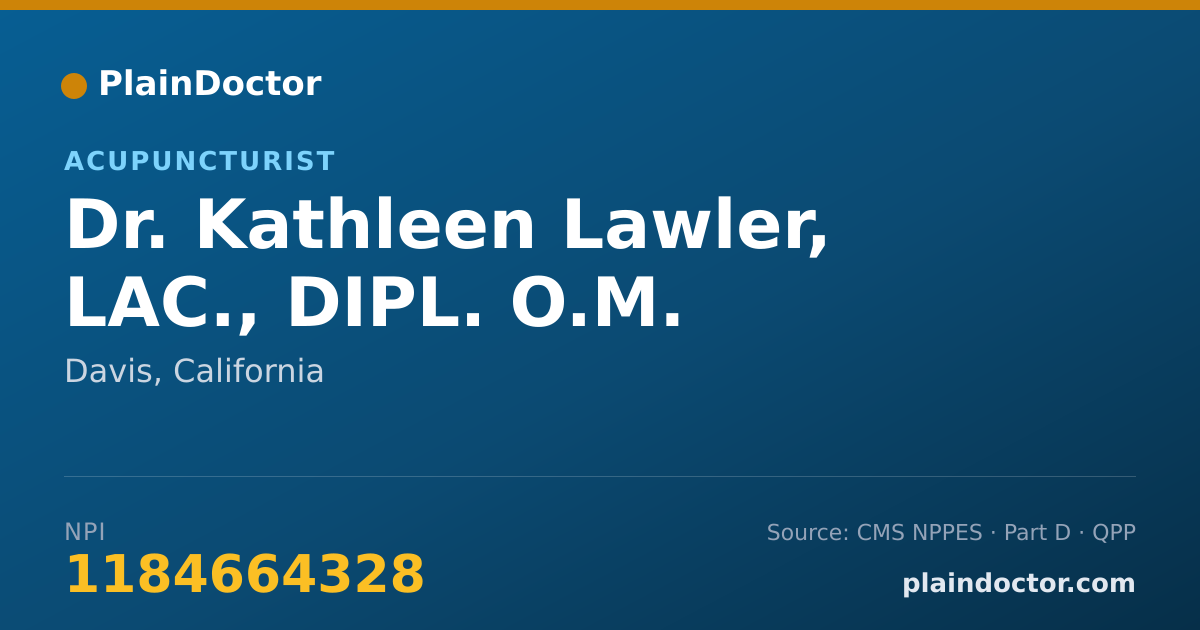 Shareable card for Kathleen Lawler, LAC., DIPL. O.M. - Acupuncturist, Davis, CA