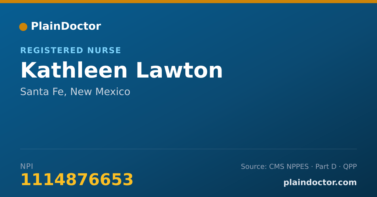 Shareable card for Kathleen Lawton - Registered Nurse, Santa Fe, NM