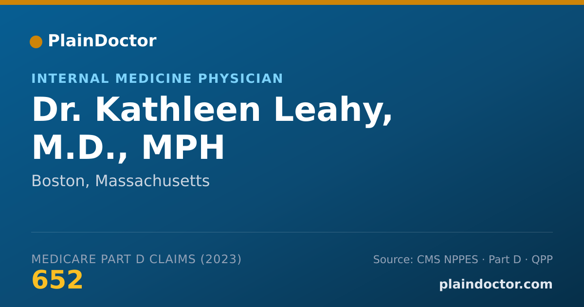 Shareable card for Kathleen Leahy, M.D., MPH - Internal Medicine Physician, Boston, MA