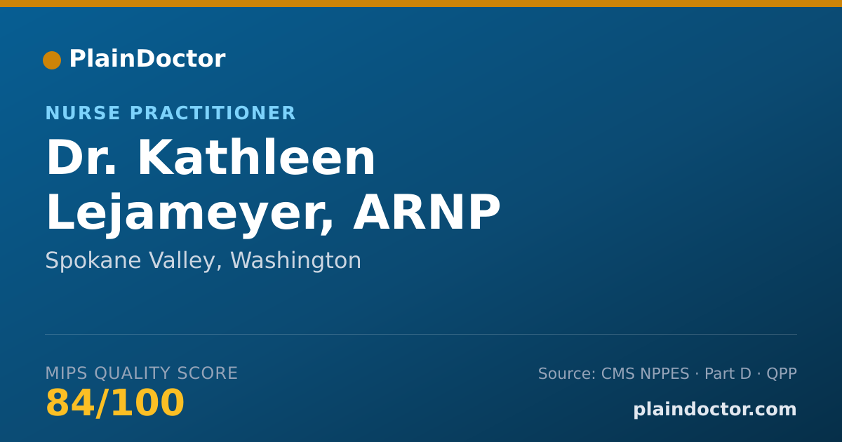 Shareable card for Kathleen Lejameyer, ARNP - Nurse Practitioner, Spokane Valley, WA