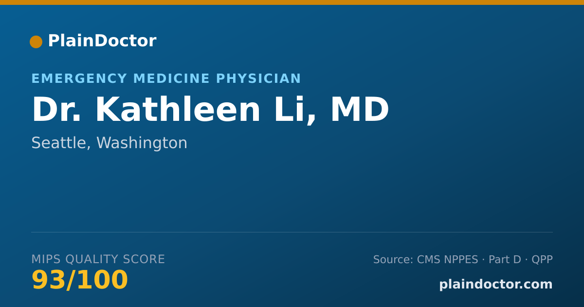 Shareable card for Kathleen Li, MD - Emergency Medicine Physician, Seattle, WA