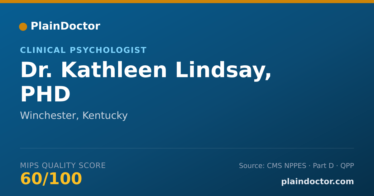 Shareable card for Kathleen Lindsay, PHD - Clinical Psychologist, Winchester, KY