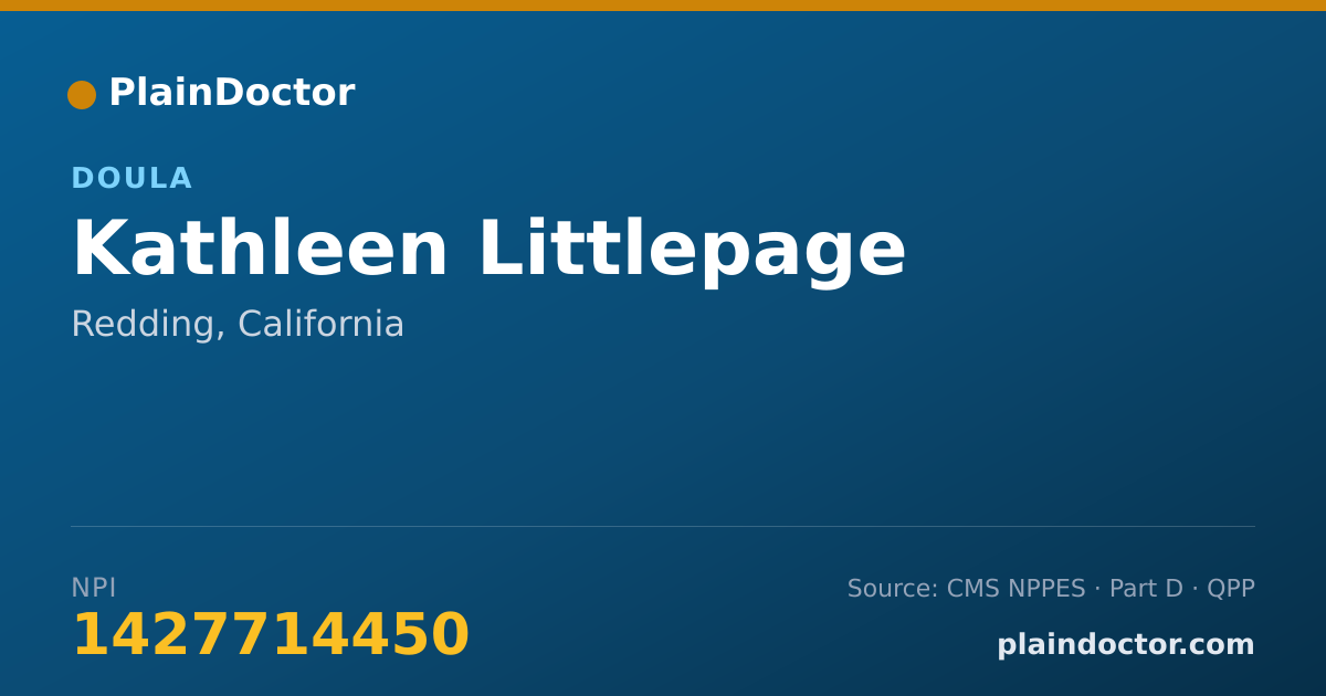 Shareable card for Kathleen Littlepage - Doula, Redding, CA
