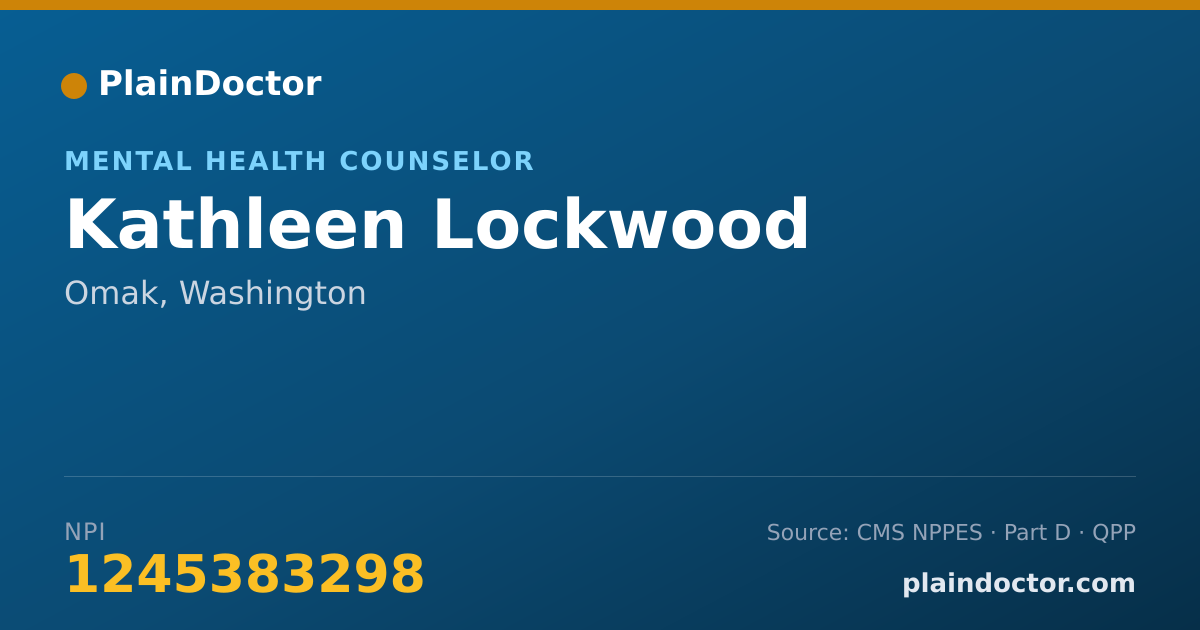 Shareable card for Kathleen Lockwood - Mental Health Counselor, Omak, WA