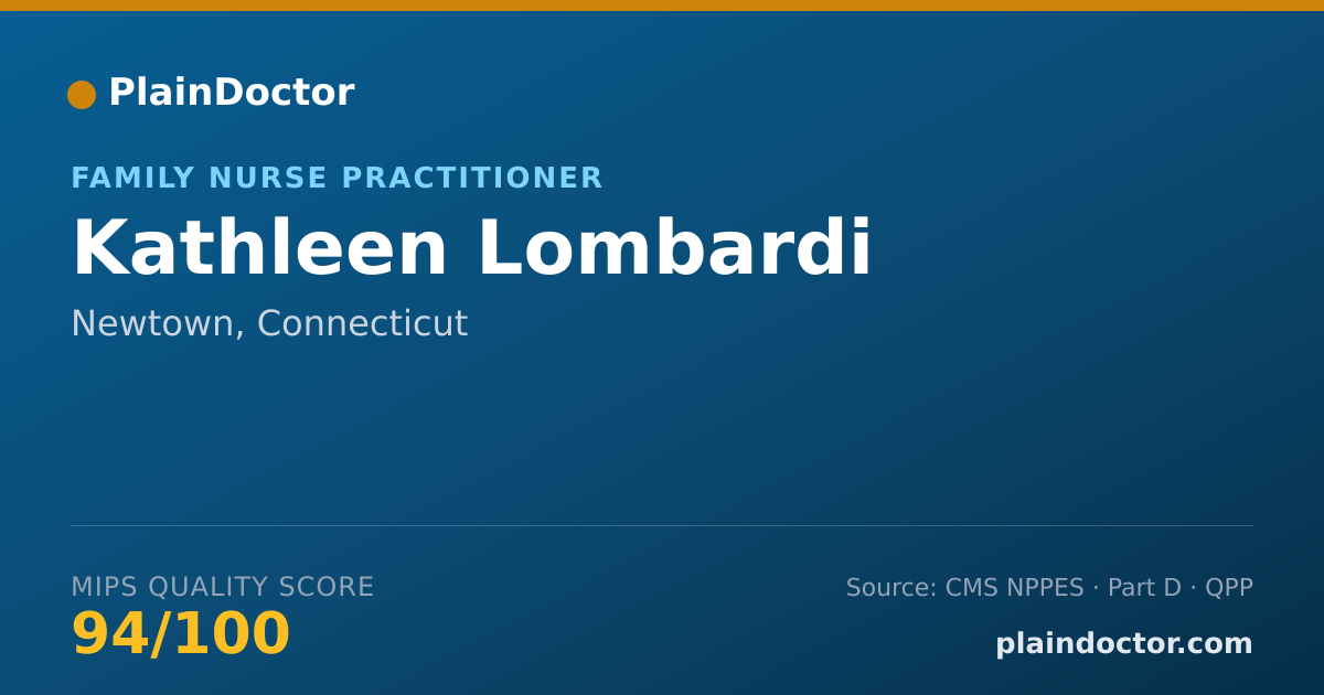 Shareable card for Kathleen Lombardi - Family Nurse Practitioner, Newtown, CT
