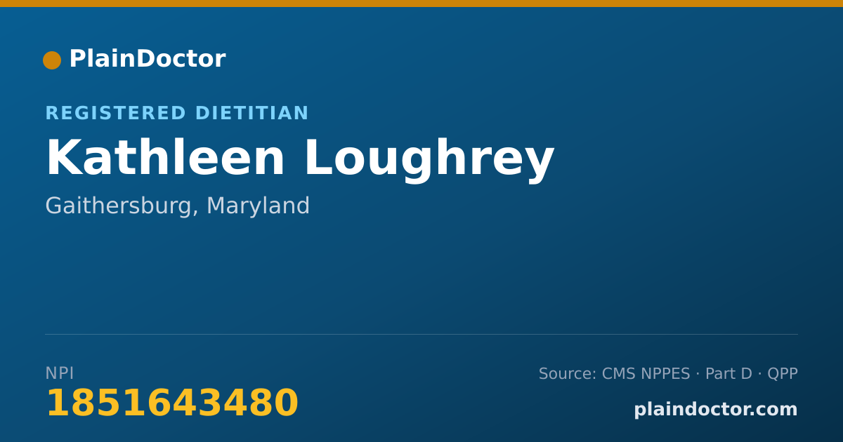 Shareable card for Kathleen Loughrey - Registered Dietitian, Gaithersburg, MD