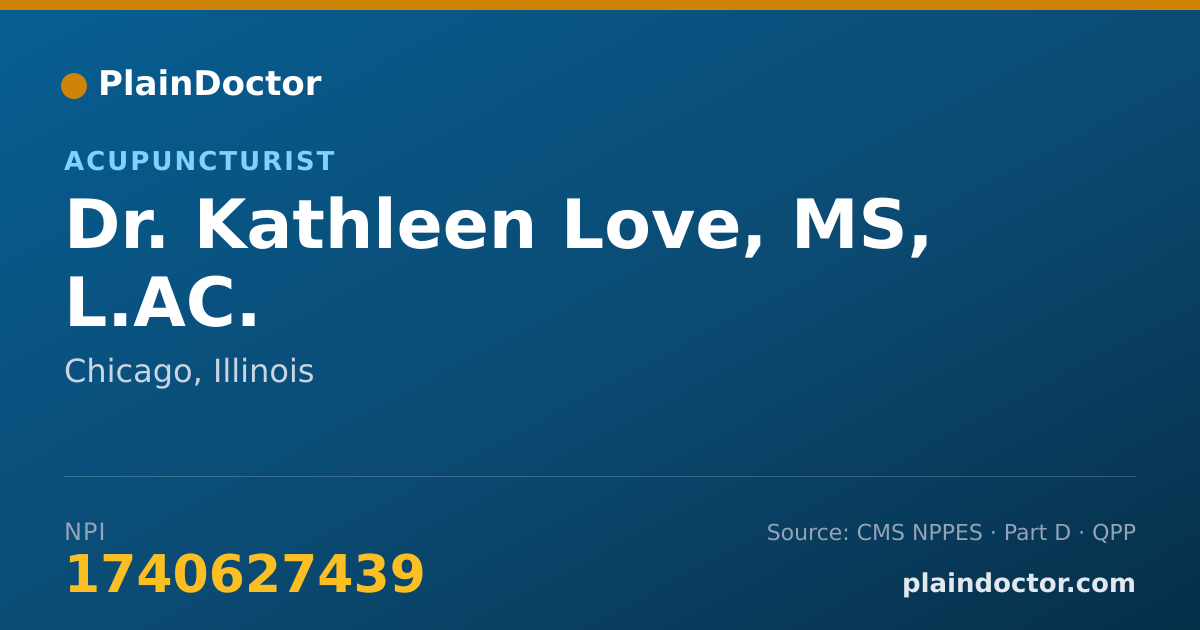 Shareable card for Kathleen Love, MS, L.AC. - Acupuncturist, Chicago, IL