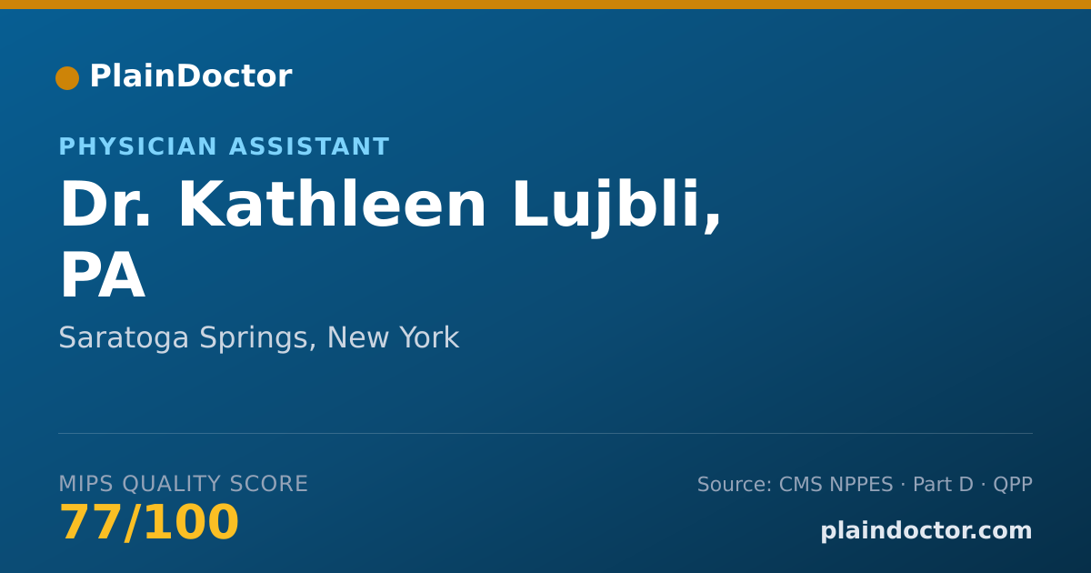 Shareable card for Kathleen Lujbli, PA - Physician Assistant, Saratoga Springs, NY