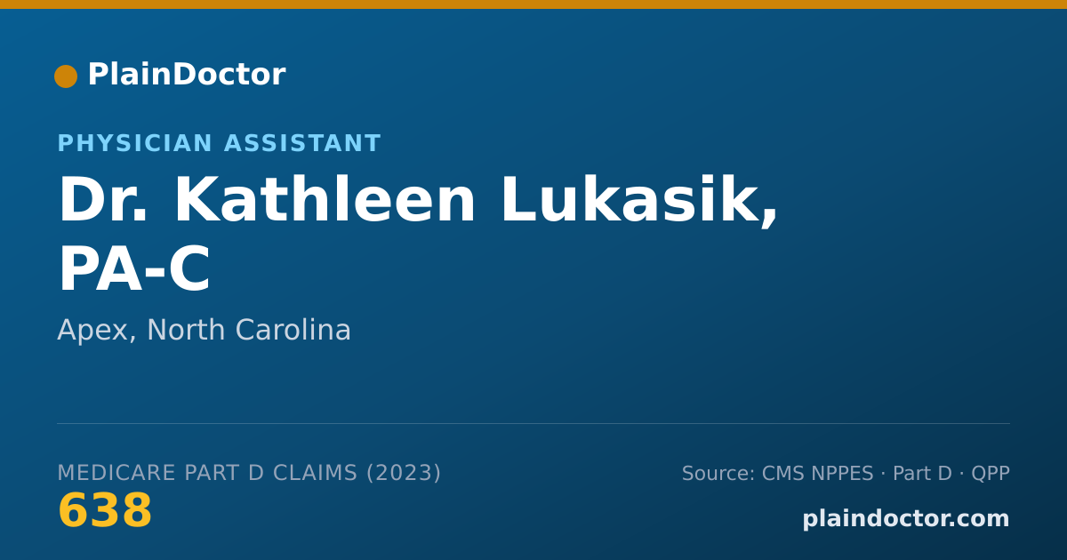 Shareable card for Kathleen Lukasik, PA-C - Physician Assistant, Apex, NC