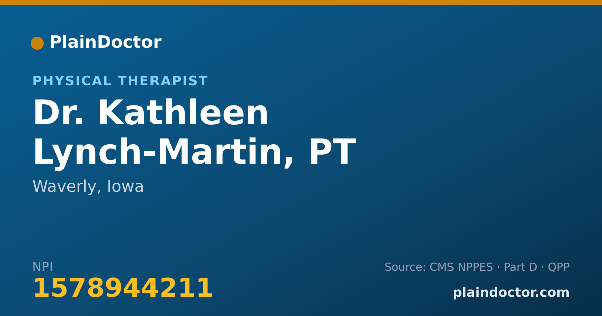 Shareable card for Kathleen Lynch-Martin, PT - Physical Therapist, Waverly, IA