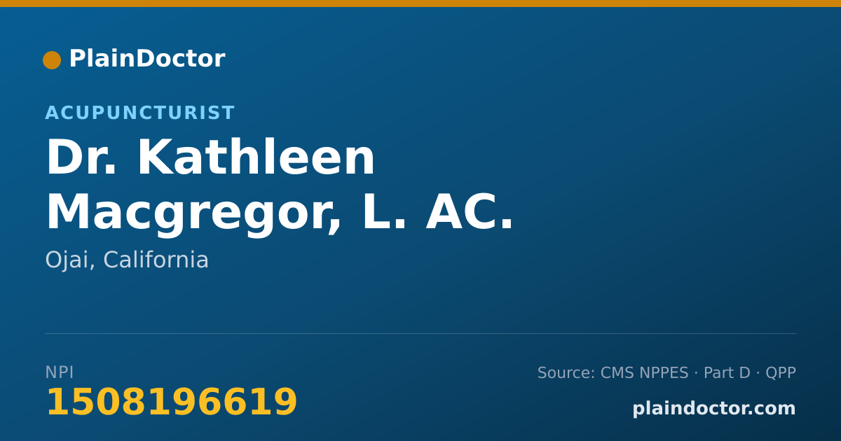 Shareable card for Kathleen Macgregor, L. AC. - Acupuncturist, Ojai, CA