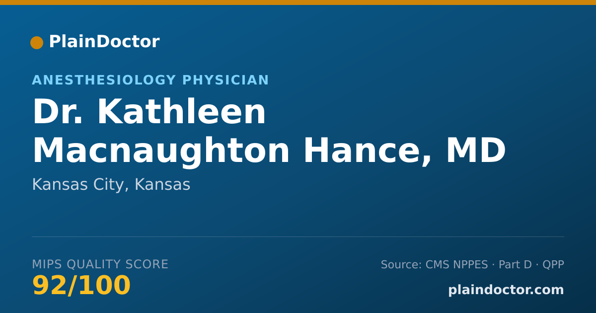 Shareable card for Kathleen Macnaughton Hance, MD - Anesthesiology Physician, Kansas City, KS