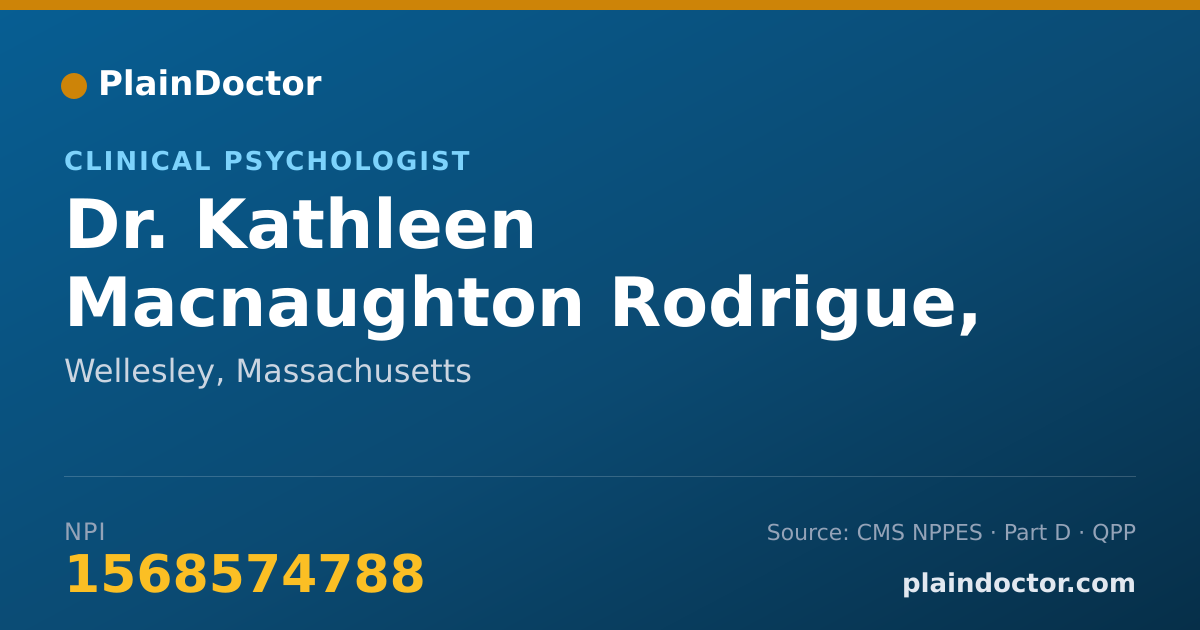 Shareable card for Kathleen Macnaughton Rodrigue, PH.D. - Clinical Psychologist, Wellesley, MA