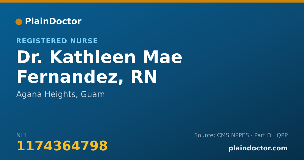 Shareable card for Kathleen Mae Fernandez, RN - Registered Nurse, Agana Heights, GU