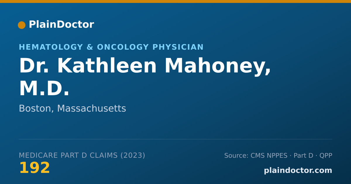 Shareable card for Kathleen Mahoney, M.D. - Hematology & Oncology Physician, Boston, MA
