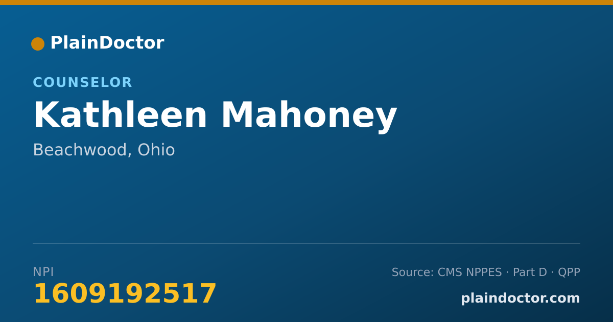 Shareable card for Kathleen Mahoney - Counselor, Beachwood, OH