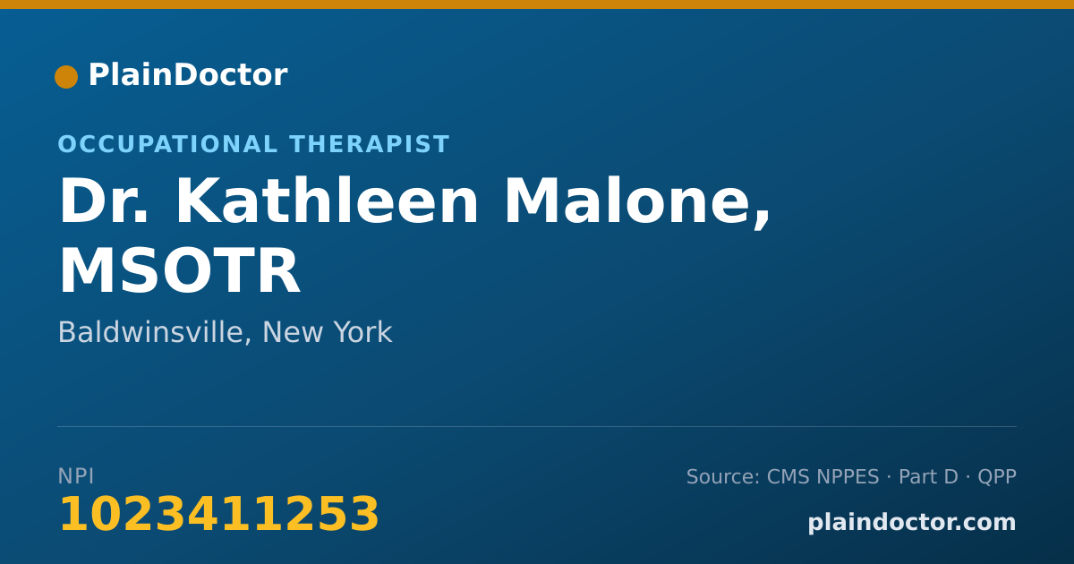 Shareable card for Kathleen Malone, MSOTR - Occupational Therapist, Baldwinsville, NY