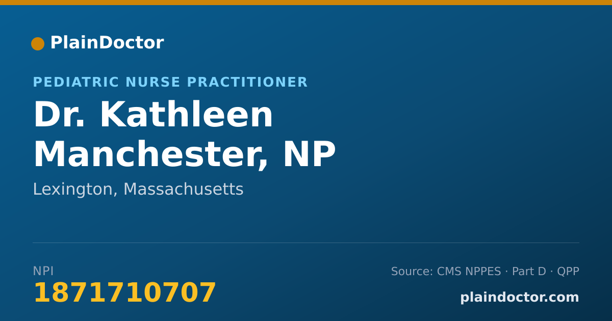 Shareable card for Kathleen Manchester, NP - Pediatric Nurse Practitioner, Lexington, MA