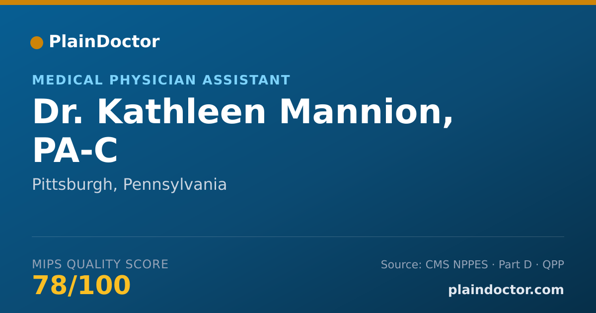 Shareable card for Kathleen Mannion, PA-C - Medical Physician Assistant, Pittsburgh, PA