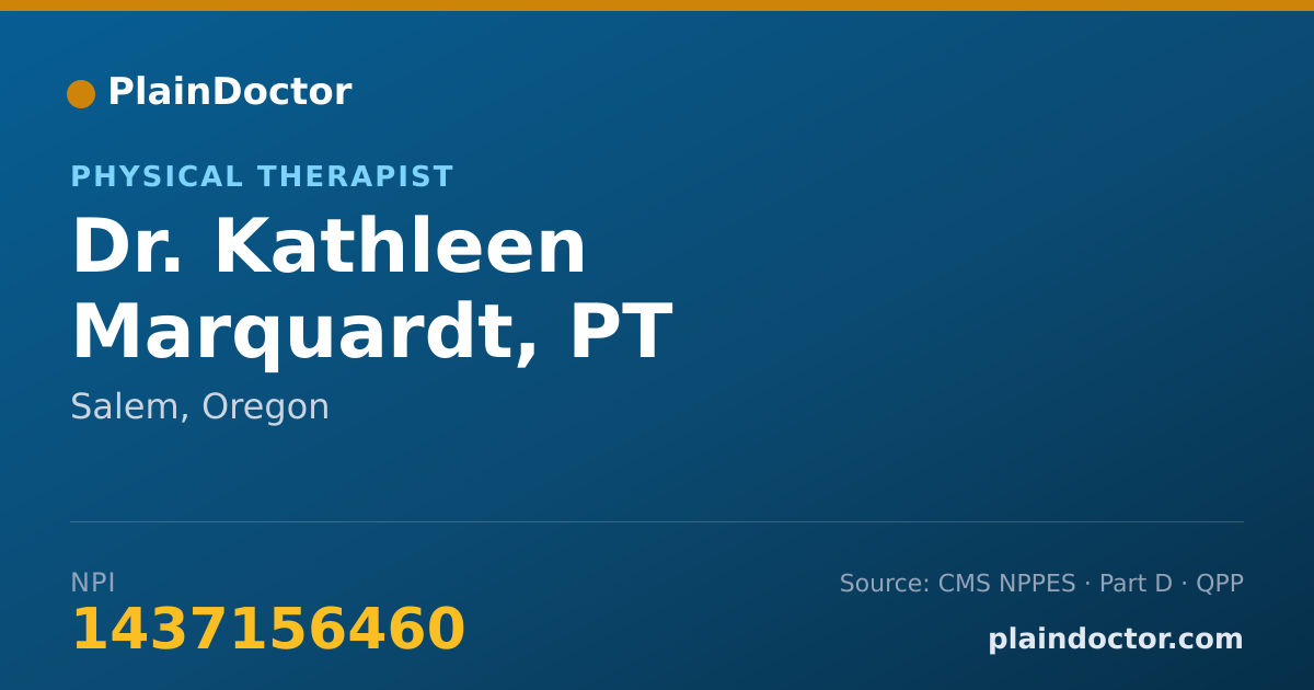 Shareable card for Kathleen Marquardt, PT - Physical Therapist, Salem, OR
