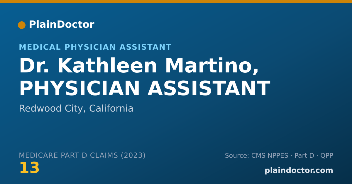 Shareable card for Kathleen Martino, PHYSICIAN ASSISTANT - Medical Physician Assistant, Redwood City, CA