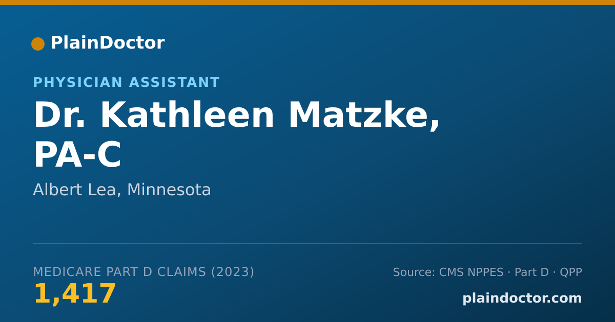 Shareable card for Kathleen Matzke, PA-C - Physician Assistant, Albert Lea, MN