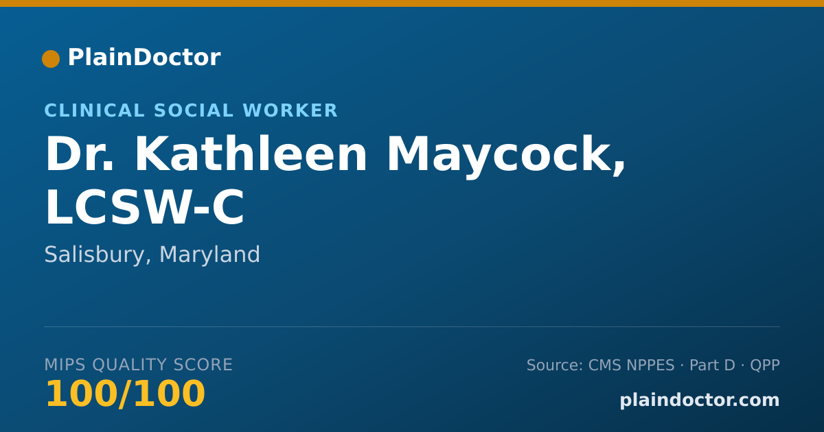 Shareable card for Kathleen Maycock, LCSW-C - Clinical Social Worker, Salisbury, MD