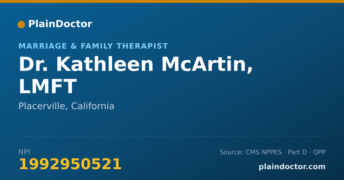 Shareable card for Kathleen McArtin, LMFT - Marriage & Family Therapist, Placerville, CA
