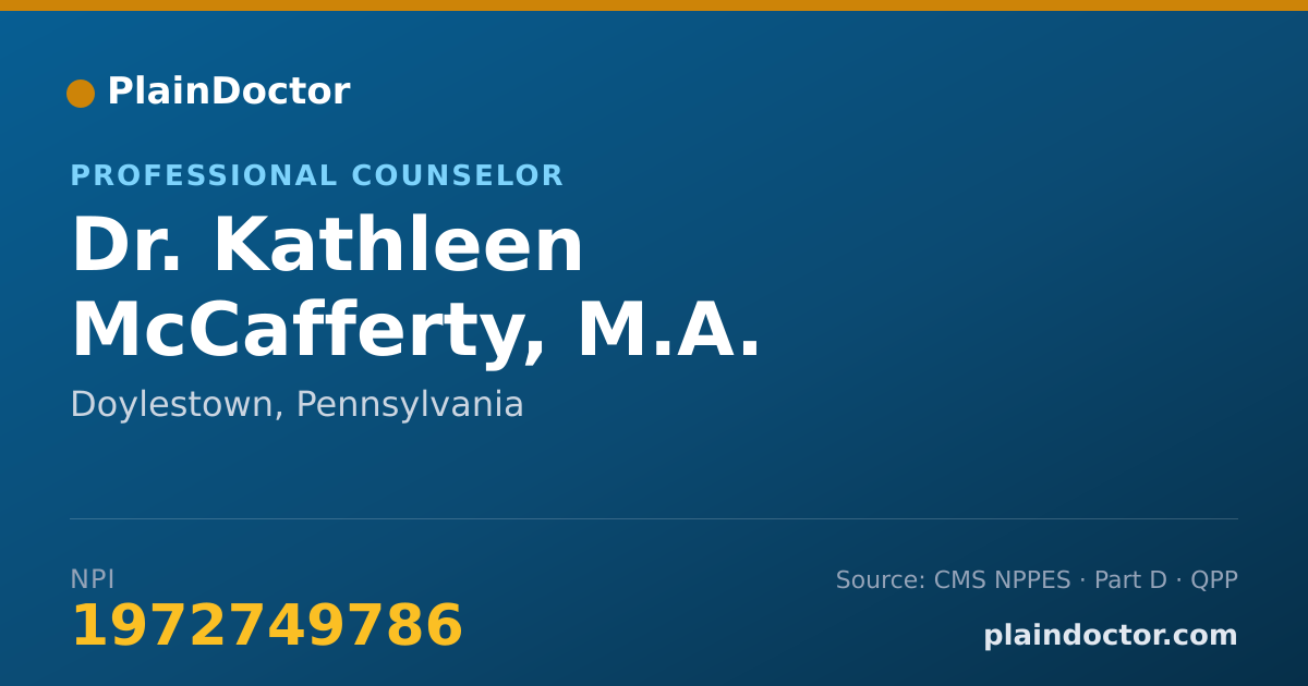 Shareable card for Kathleen McCafferty, M.A. - Professional Counselor, Doylestown, PA