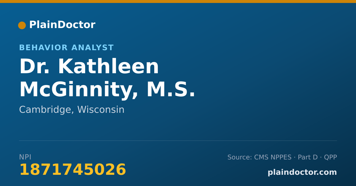 Shareable card for Kathleen McGinnity, M.S. - Behavior Analyst, Cambridge, WI