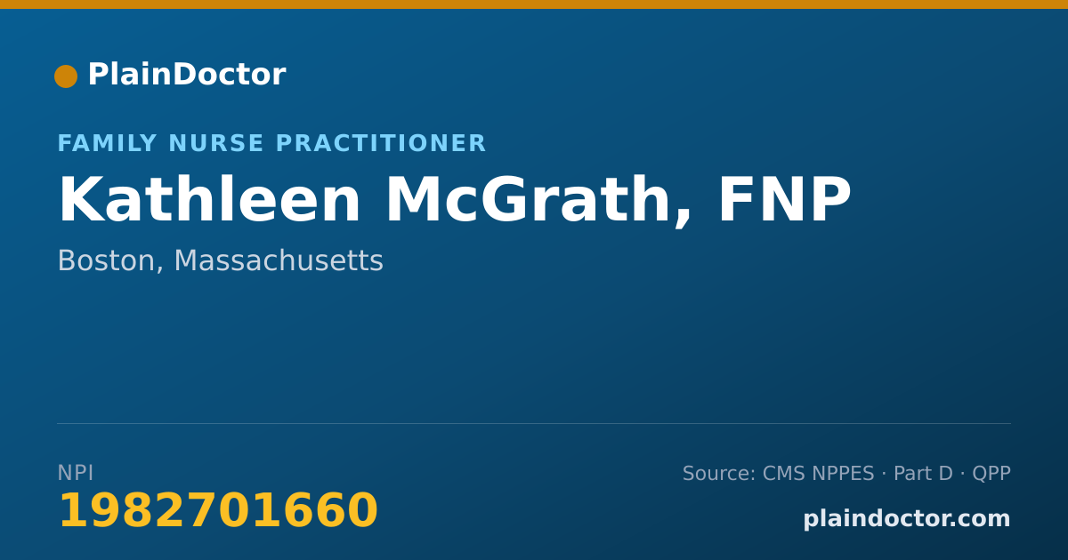 Shareable card for Kathleen McGrath, FNP - Family Nurse Practitioner, Boston, MA