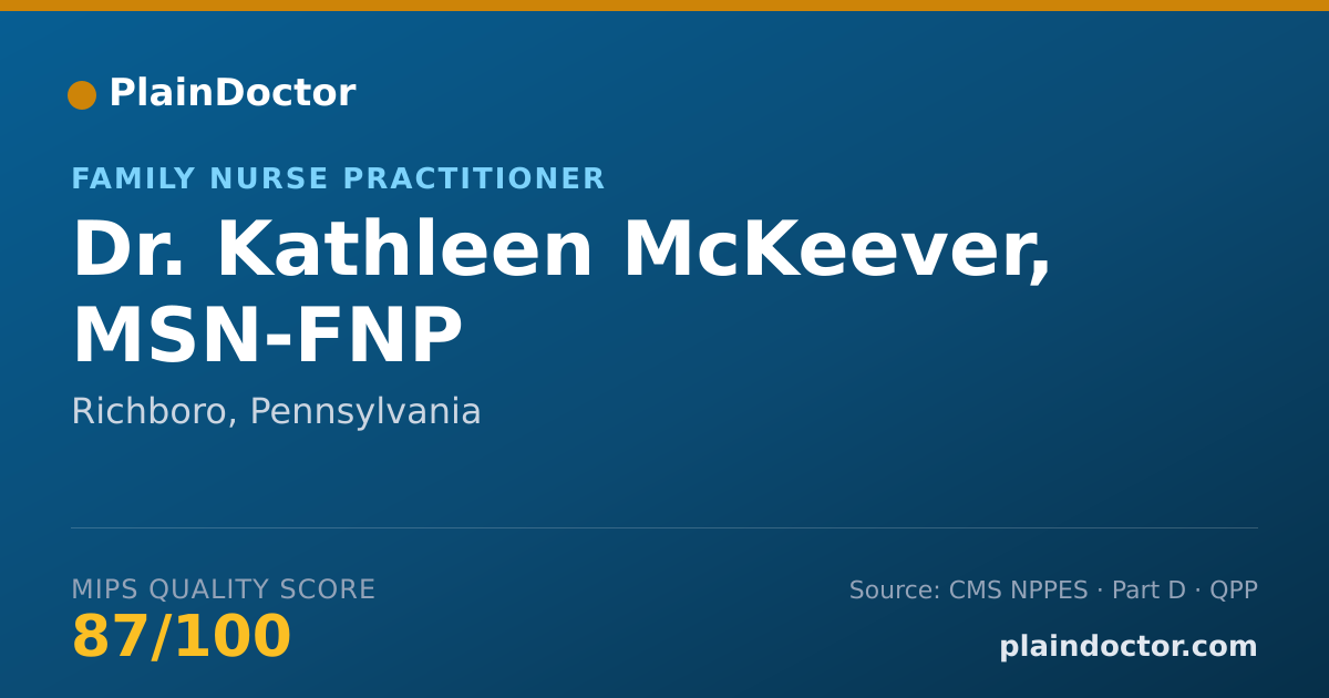 Shareable card for Kathleen McKeever, MSN-FNP - Family Nurse Practitioner, Richboro, PA