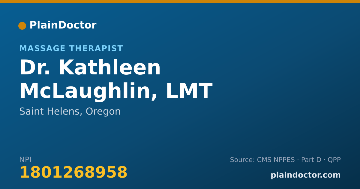 Shareable card for Kathleen McLaughlin, LMT - Massage Therapist, Saint Helens, OR