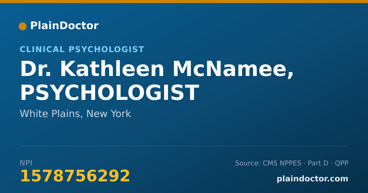 Shareable card for Kathleen McNamee, PSYCHOLOGIST - Clinical Psychologist, White Plains, NY
