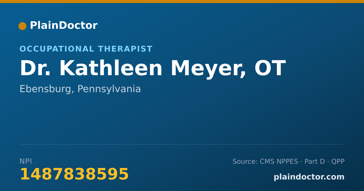 Shareable card for Kathleen Meyer, OT - Occupational Therapist, Ebensburg, PA