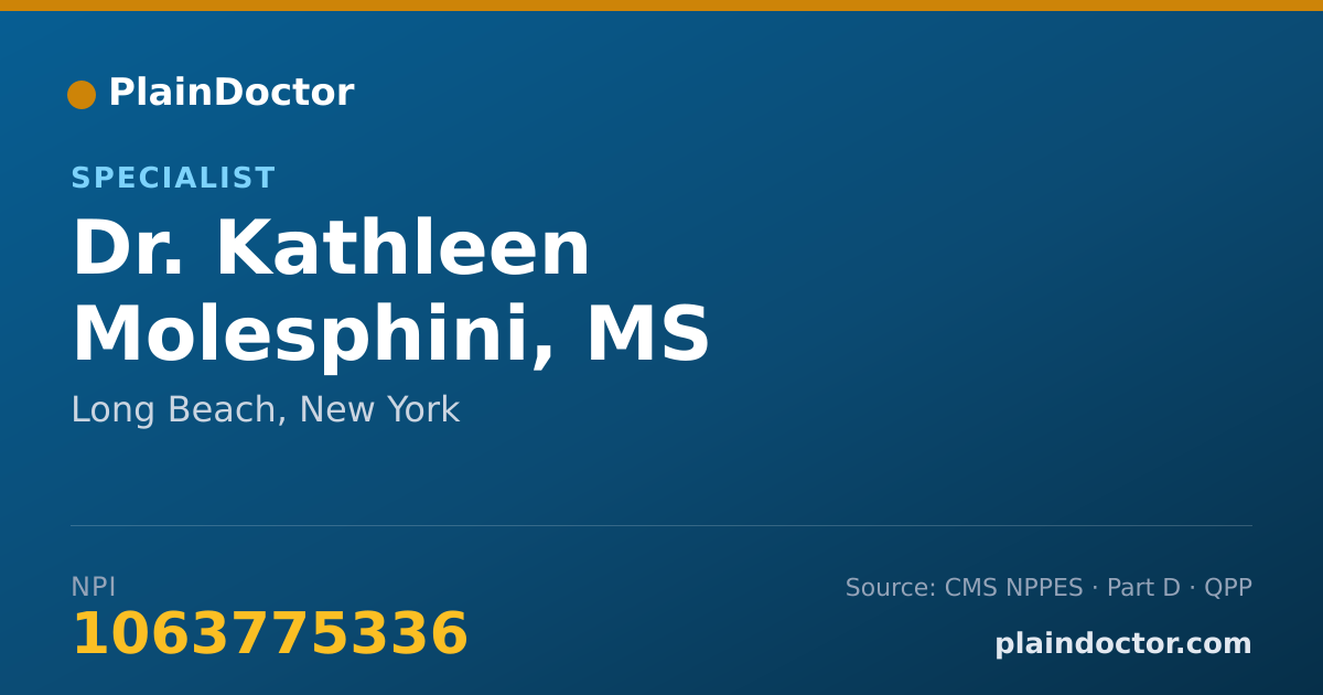 Shareable card for Kathleen Molesphini, MS - Specialist, Long Beach, NY
