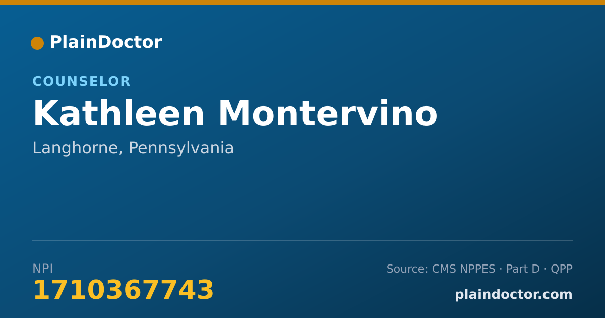 Shareable card for Kathleen Montervino - Counselor, Langhorne, PA