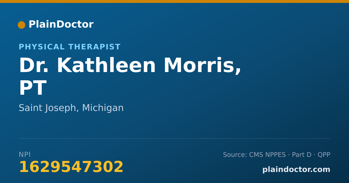 Shareable card for Kathleen Morris, PT - Physical Therapist, Saint Joseph, MI