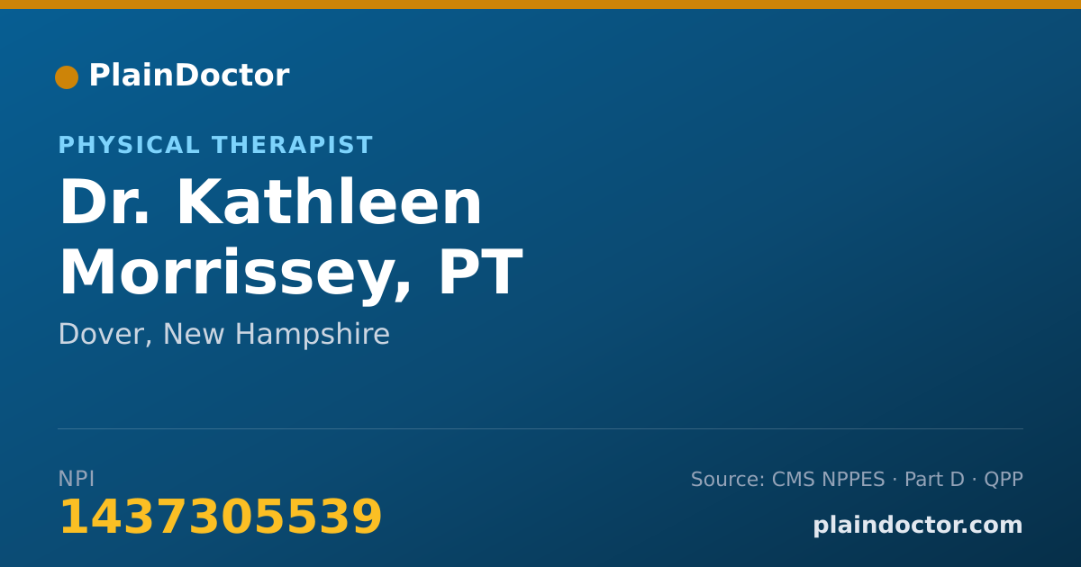 Shareable card for Kathleen Morrissey, PT - Physical Therapist, Dover, NH