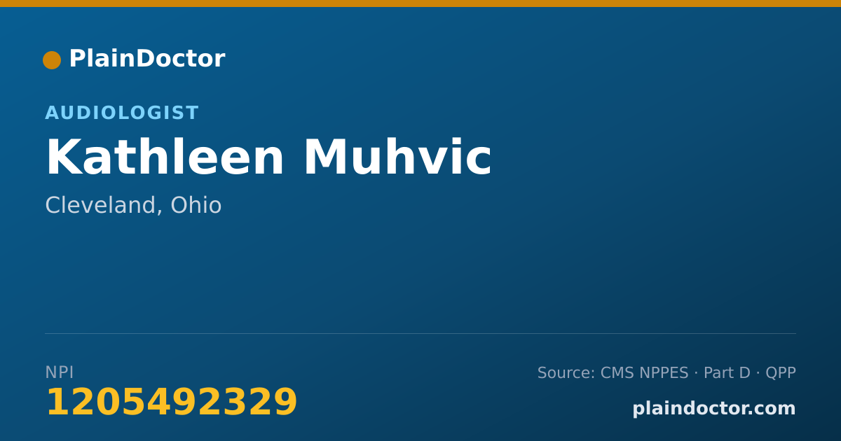 Shareable card for Kathleen Muhvic - Audiologist, Cleveland, OH