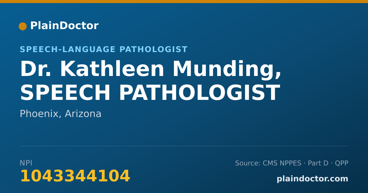 Shareable card for Kathleen Munding, SPEECH PATHOLOGIST - Speech-Language Pathologist, Phoenix, AZ