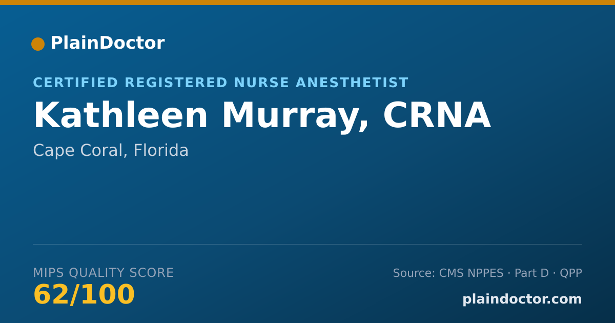 Shareable card for Kathleen Murray, CRNA - Certified Registered Nurse Anesthetist, Cape Coral, FL