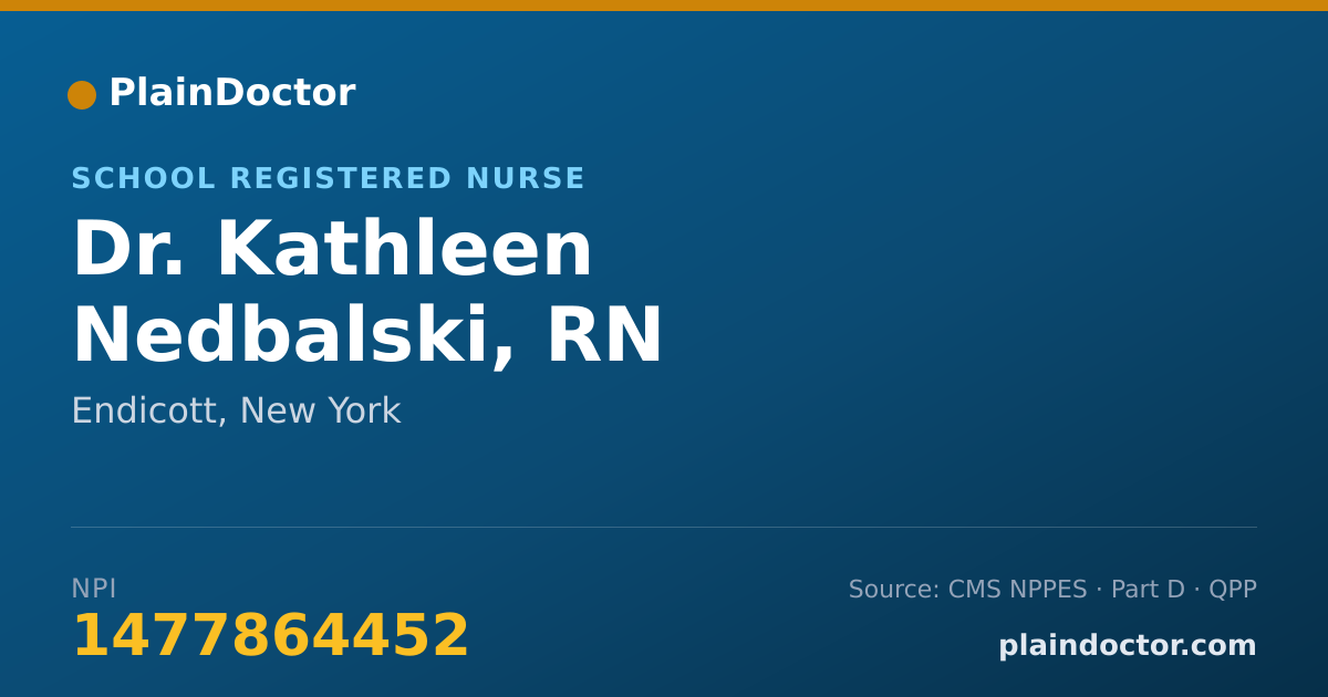Shareable card for Kathleen Nedbalski, RN - School Registered Nurse, Endicott, NY