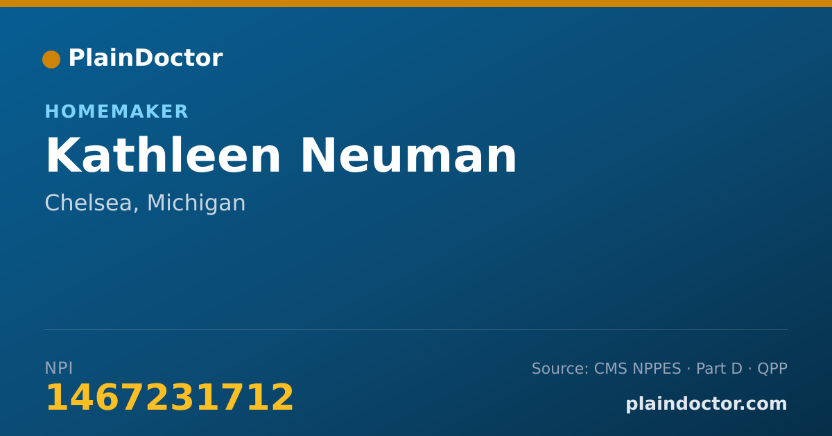 Shareable card for Kathleen Neuman - Homemaker, Chelsea, MI