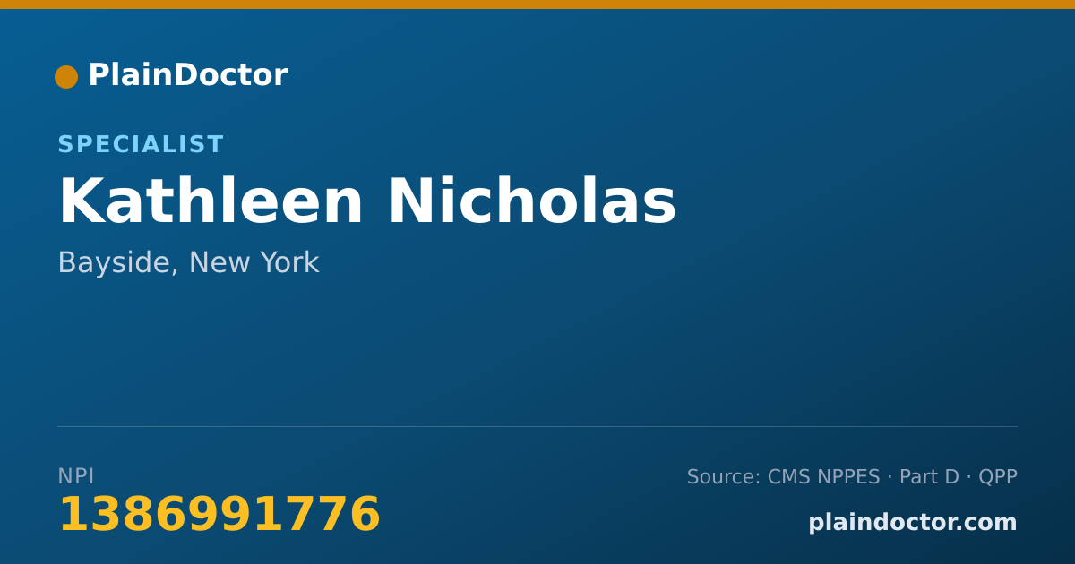 Shareable card for Kathleen Nicholas - Specialist, Bayside, NY