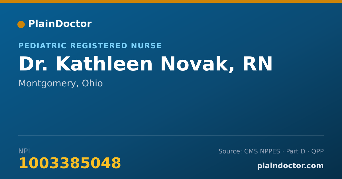 Shareable card for Kathleen Novak, RN - Pediatric Registered Nurse, Montgomery, OH