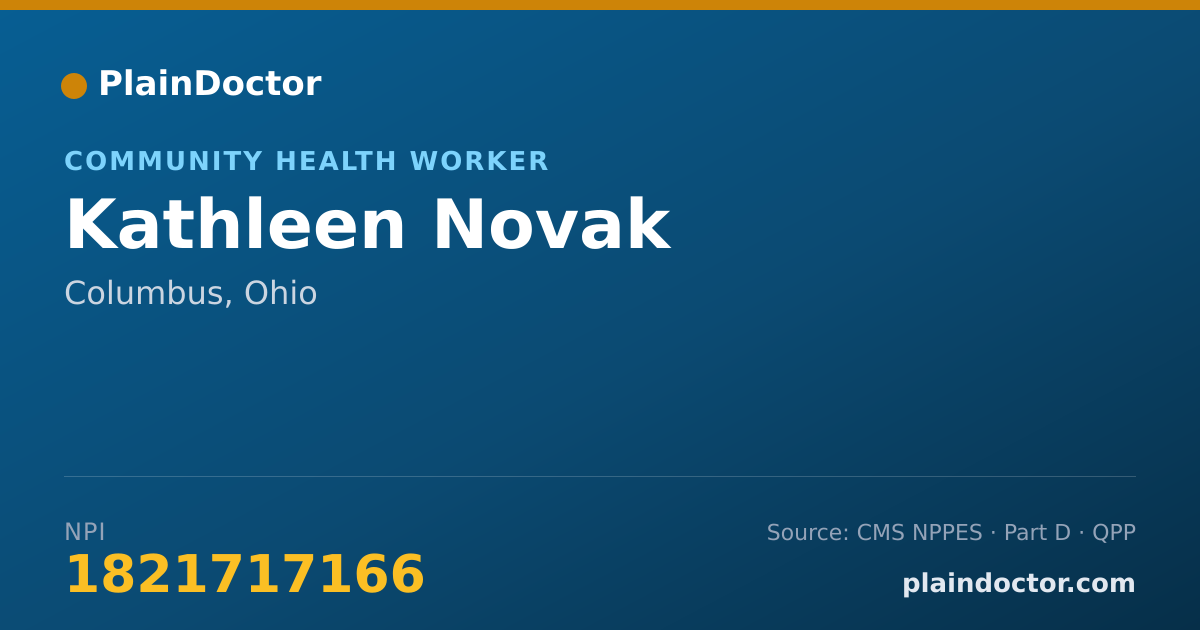 Shareable card for Kathleen Novak - Community Health Worker, Columbus, OH
